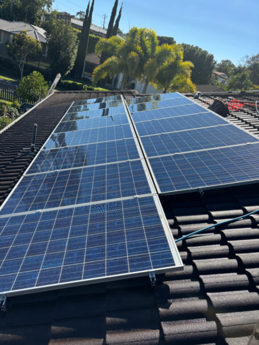 The same array sparkling clean and soaking up the sun